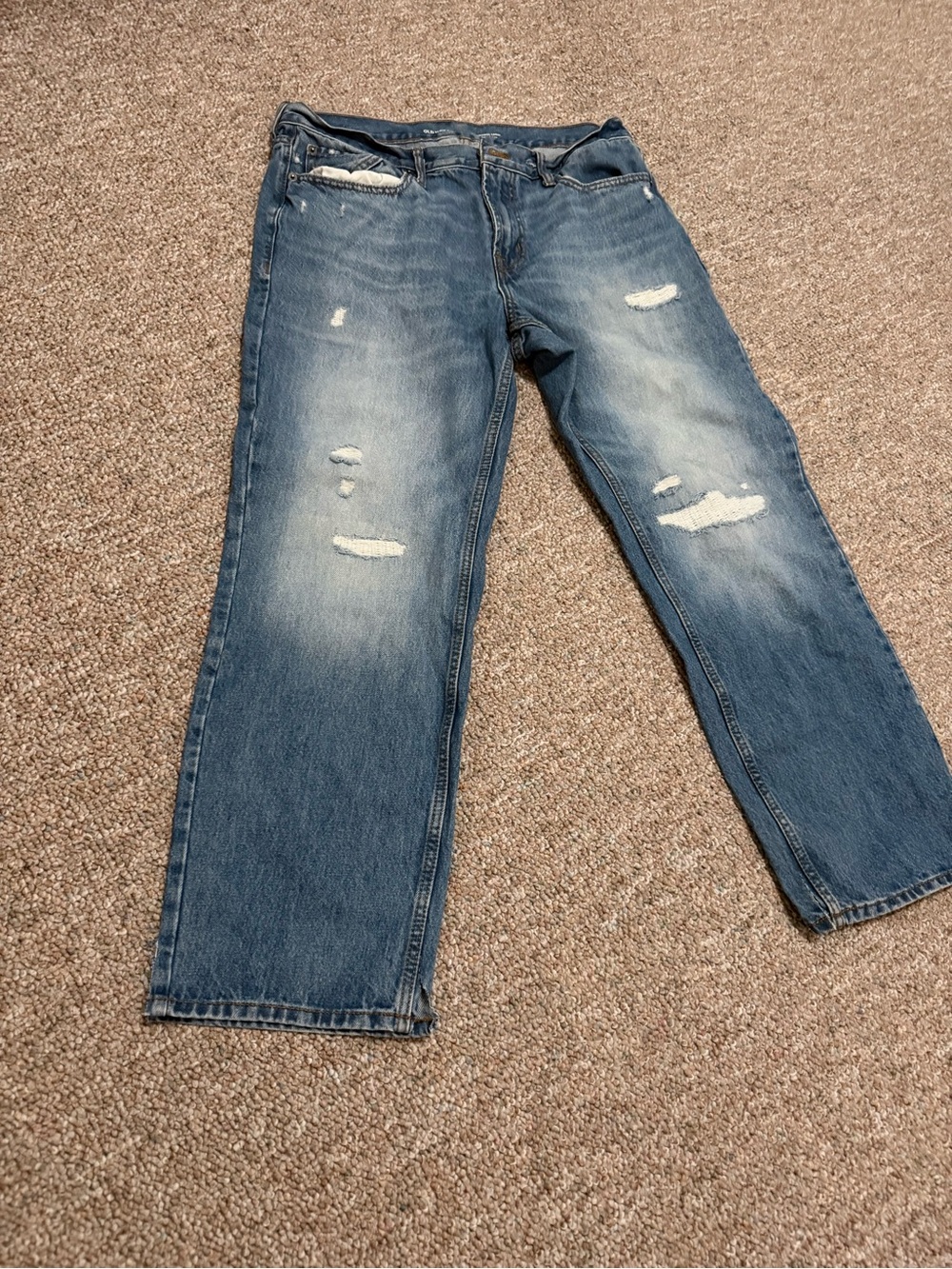 Men's Distressed Blue Denim Jeans